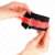 PUNHOS DE NYLON PRETO COM COURO VERMELHO AJUSTÁVEIS 19-24 CM