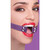 Ouch gag com fitas de couro roxo