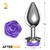 Plug Anal de Metal con Rosa Púrpura en la Base Talla S nº2