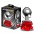 Plug Anal de Metal con Rosa Roja en la Base Talla L
