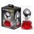 Plug Anal de Metal con Rosa Roja en la Base Talla M