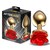 Plug Anal de Metal Dorado con Rosa Roja en la Base Talla L