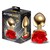 Plug Anal de Metal Dorado con Rosa Roja en la Base Talla M