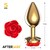 Plug Anal de Metal Dorado con Rosa Roja en la Base Talla S n