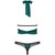 Sensuelia Set de 2 Piezas Top y Tanga Verde y Negro nº4