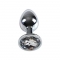 Plug anal metal mediano transparente con bolsa