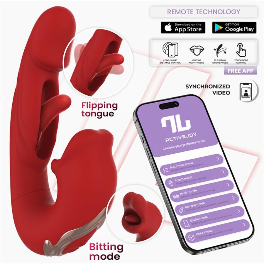 Mouty vibrador com função de mordiscar e flipping com app Mouty vibrador com função de mordiscar e flipping com app