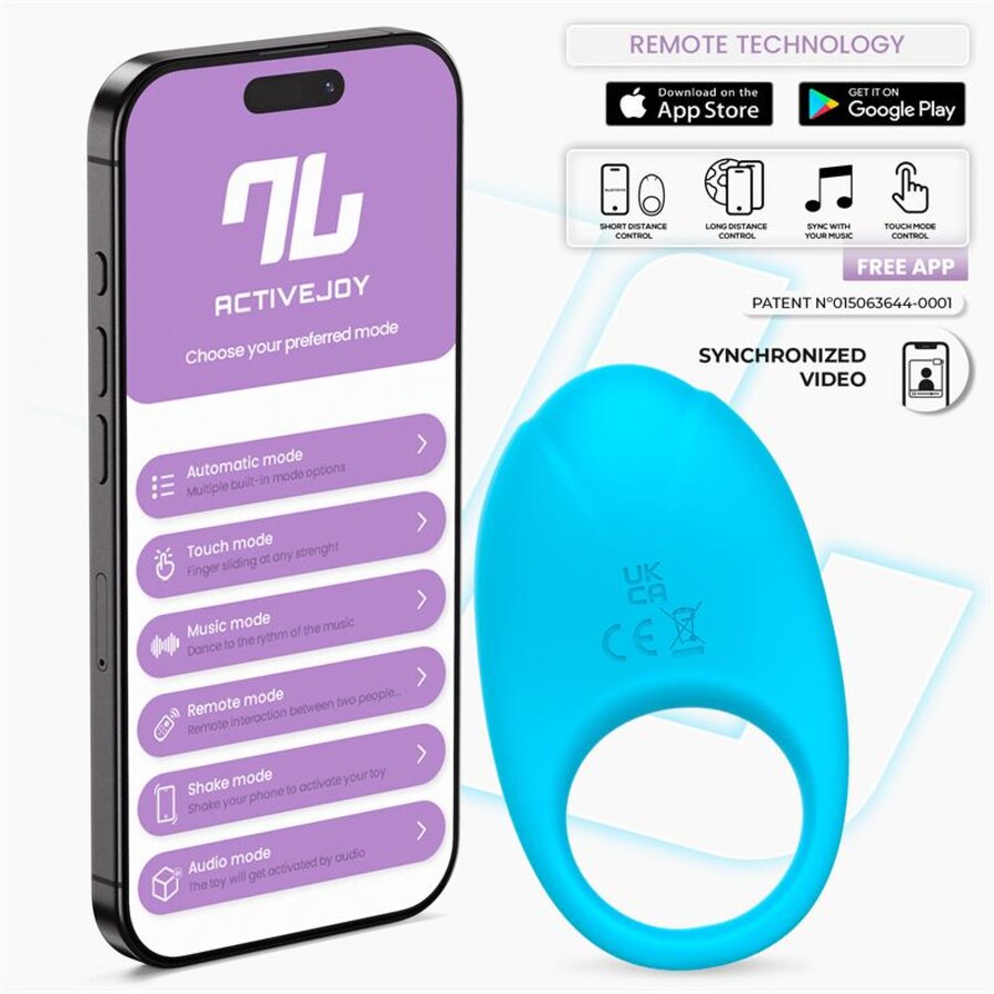 Ringo Anillo Vibrador con APP Unibody Azul nº5