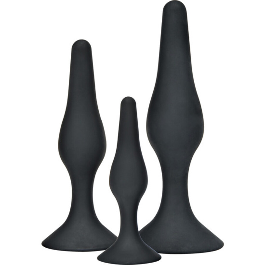 ANAL PLAY CURVY COMPANIONS PLUG ANAL 3 PIEZAS NEGRO