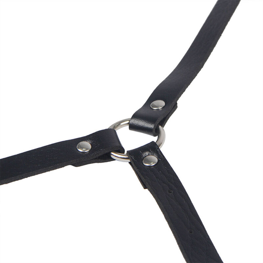 ARNÉS DE CUERPO CUERO NEGRO TALLA 6