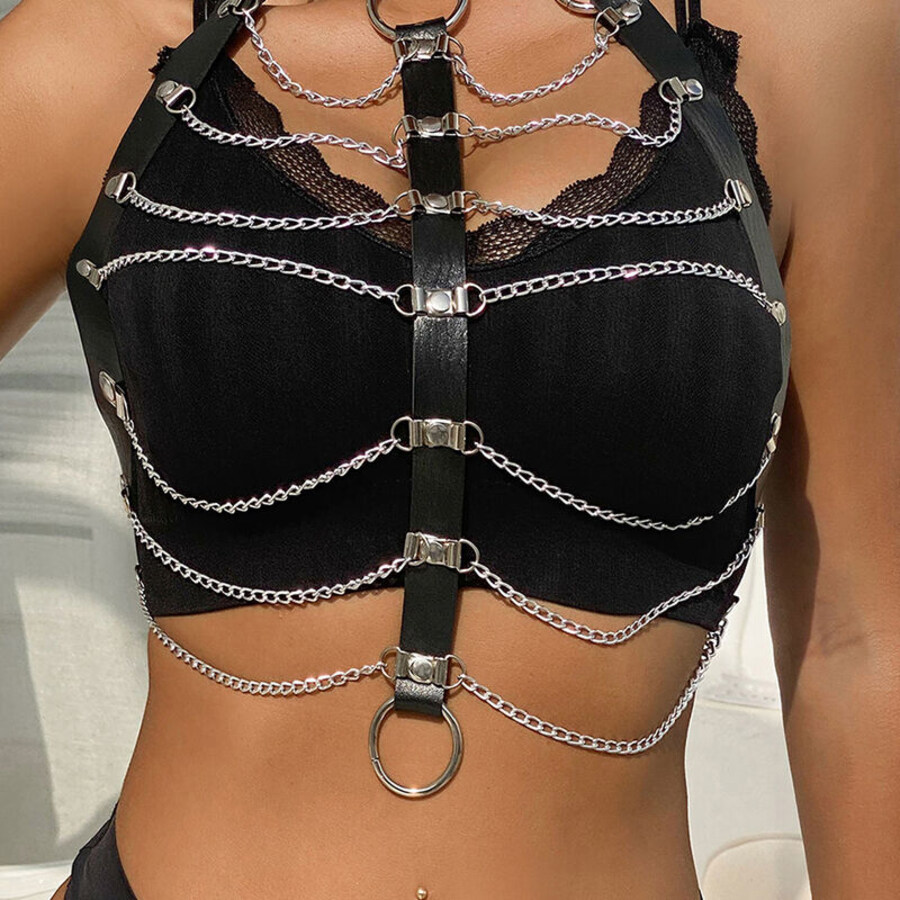 CHEST HARNESS LEATHER CHAINS N 9
