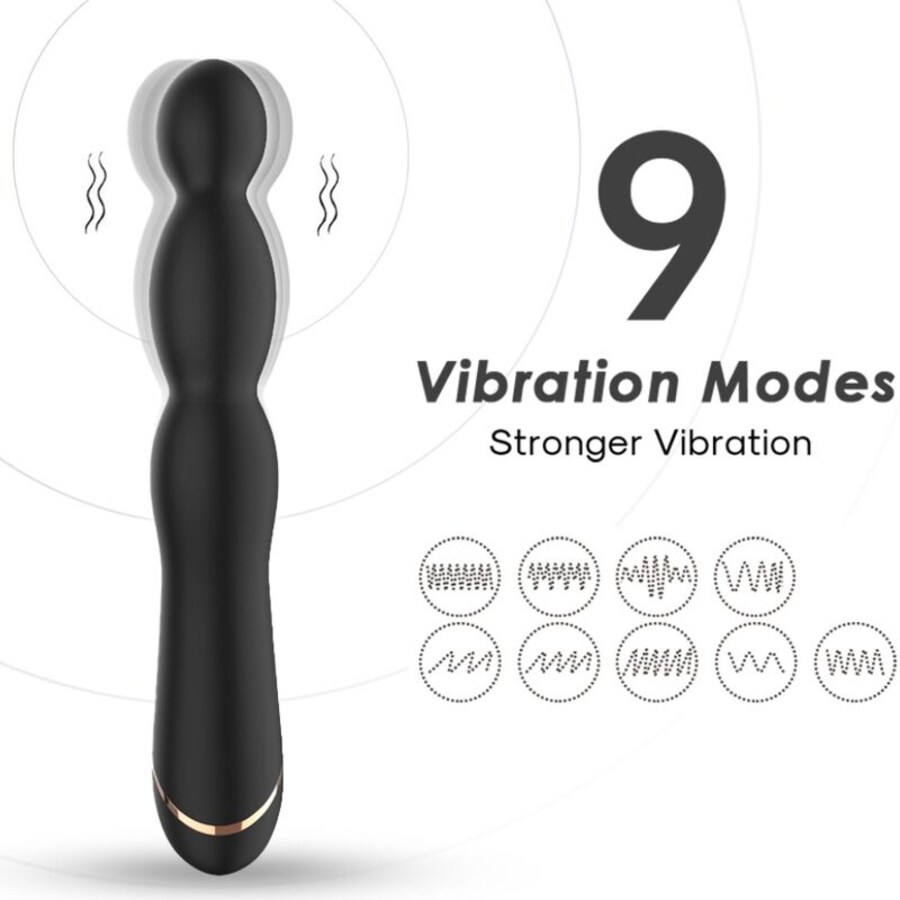 BAMBOO ADJUSTABLE BLACK VIBRATOR 2