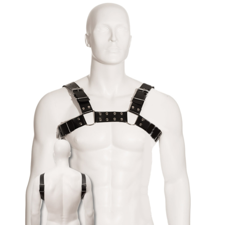IMBRACATURA PER CANE BULL IN PELLE NERA IMBRACATURA PER CANE BULL IN PELLE NERA