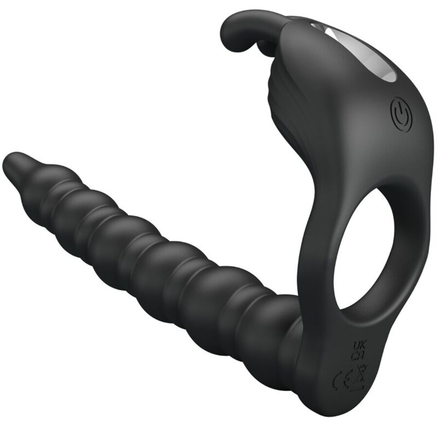 BLACKNEY ANILLO PENE CON PLUG VIBRADOR NEGRO