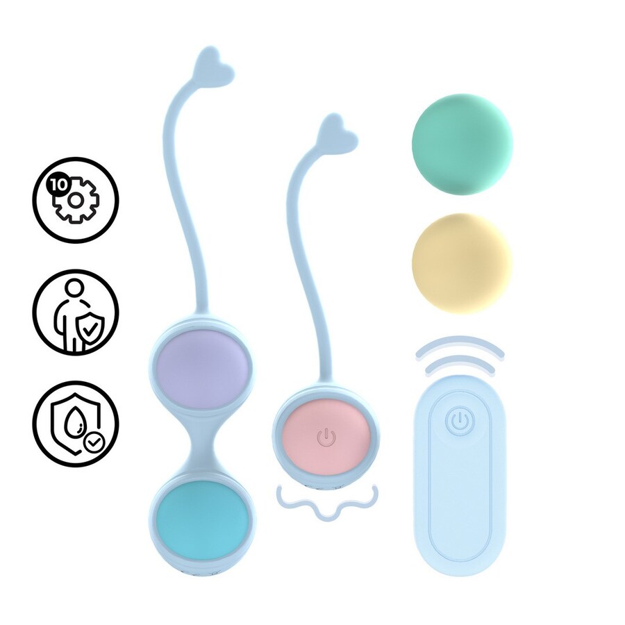 BOLAS VAGINAIS VIBRATÓRIAS COM COMANDO E 5 PESOS INTERCAMBIÁ