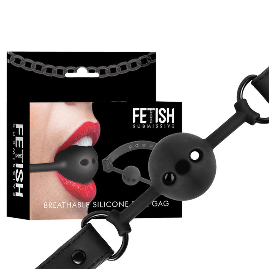 BONDAGE - MORDAÇA DE BOLA DE SILICONE RESPIRÁVEL