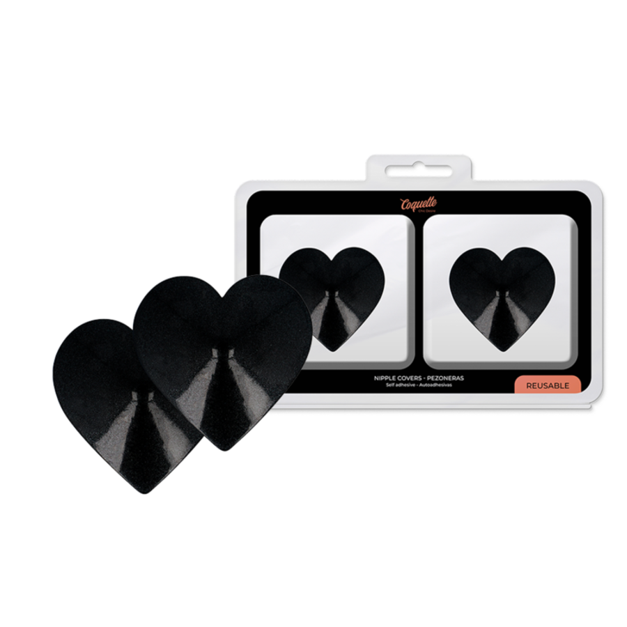CHIC DESIRE - CUBRE PEZONES CORAZONES NEGROS