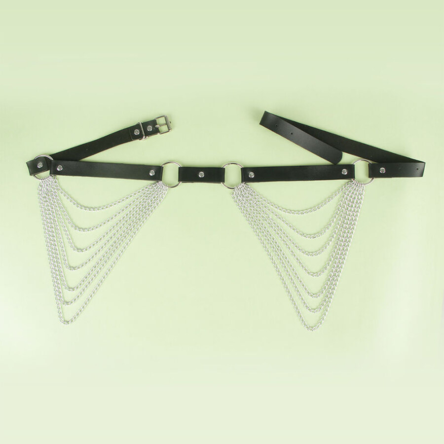 LEATHER CHAIN BELT BLACK 4