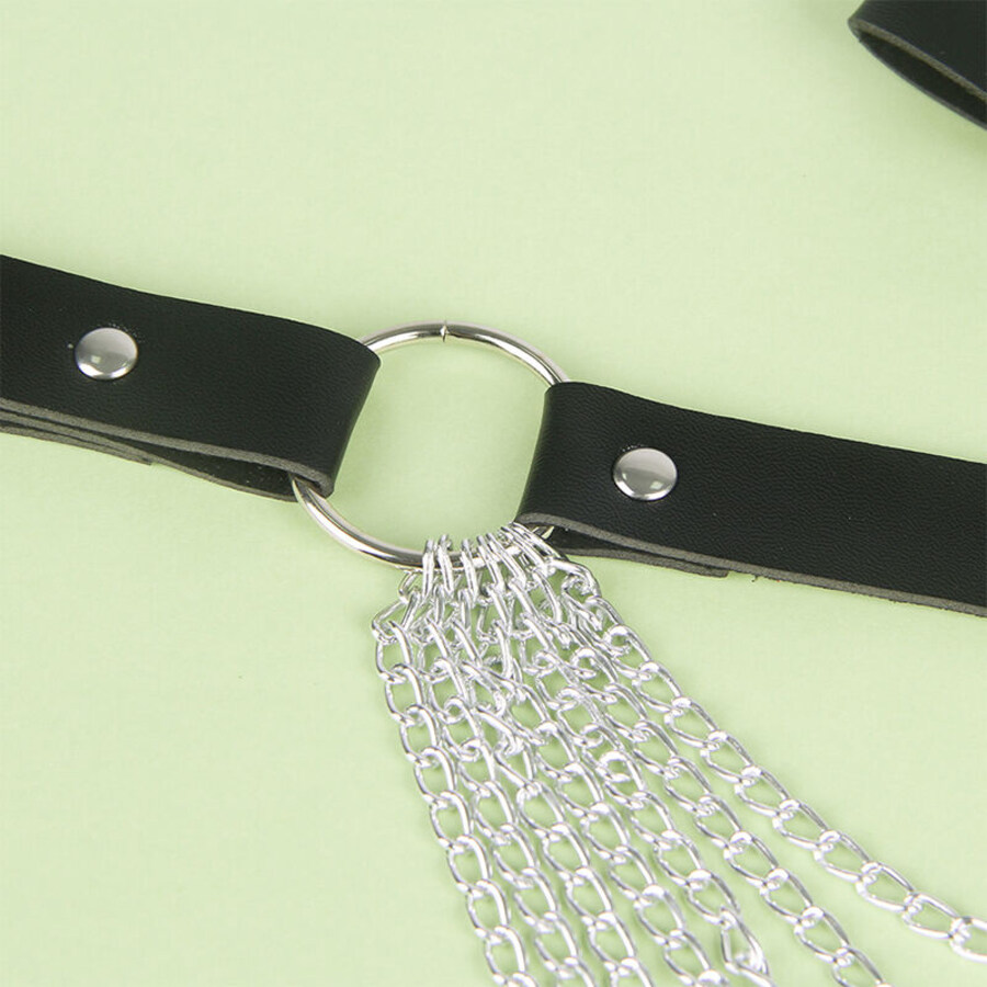 LEATHER CHAIN BELT BLACK 5