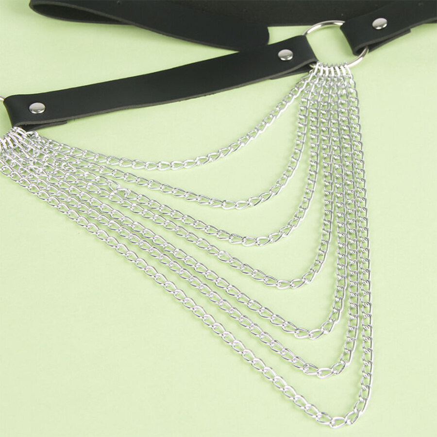 LEATHER CHAIN BELT BLACK 6