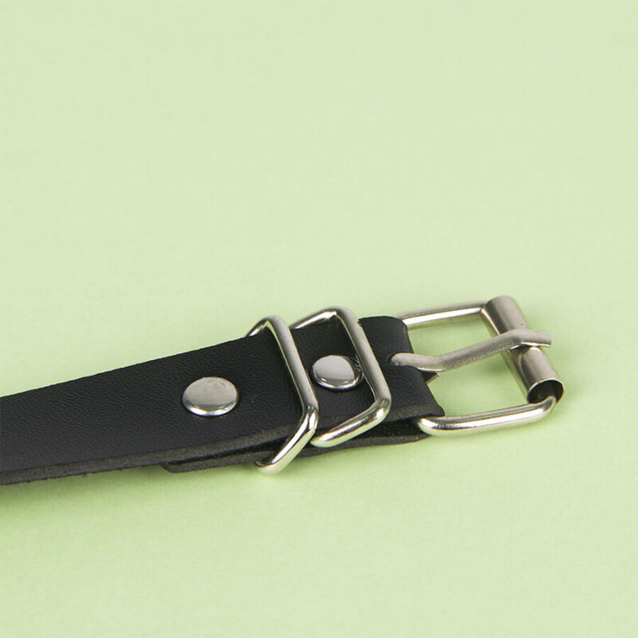 LEATHER CHAIN BELT BLACK 7
