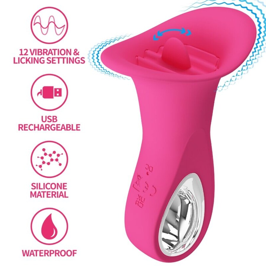 CLYDE VIBRADOR ORAL LÍNGUA VIBRANTE 12 VIBRAÇÕES ROSA CLYDE VIBRADOR ORAL LÍNGUA VIBRANTE 12 VIBRAÇÕES ROSA