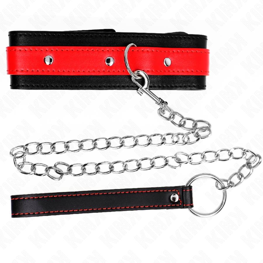 COLLAR WITH LEASH 65 CM RED A 5