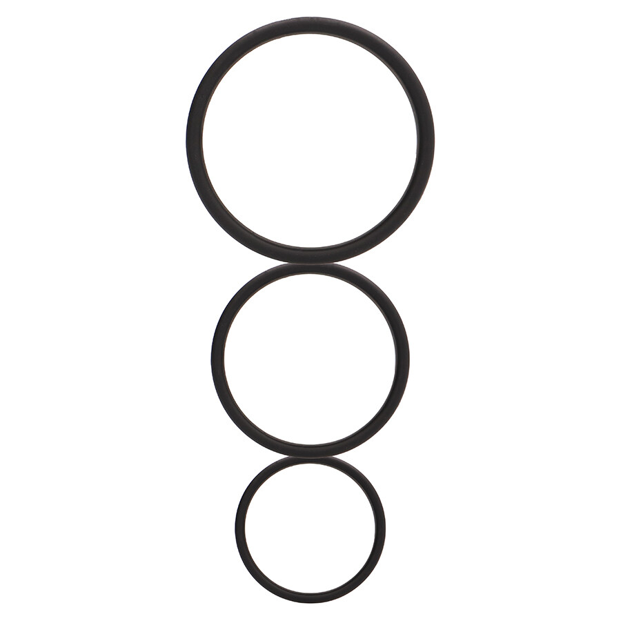 CONJUNTO DE ANÉIS PARA O PÉNIS FLAT COCK RINGS SET PRETOS CONJUNTO DE ANÉIS PARA O PÉNIS FLAT COCK RINGS SET PRETOS
