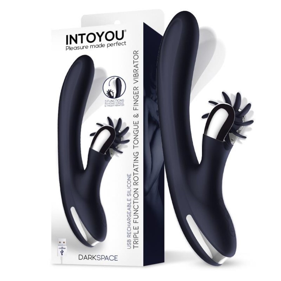 Darkspace Vibrador con Lenguas Rotadora y Movimiento Finger