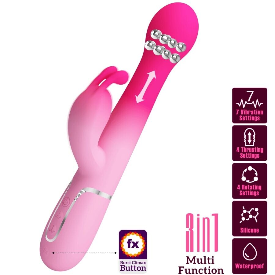 DEJON 3 IN 1 MULTIFUNZIONE VIBRATORE CONIGLIO ROSA DEJON 3 IN 1 MULTIFUNZIONE VIBRATORE CONIGLIO ROSA