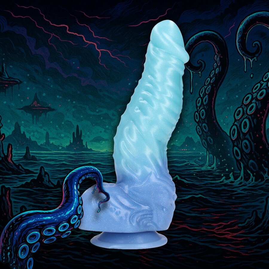 GODE MONSTER EN SILICONE DEEP SEA HYDRA BLEU OUCH!