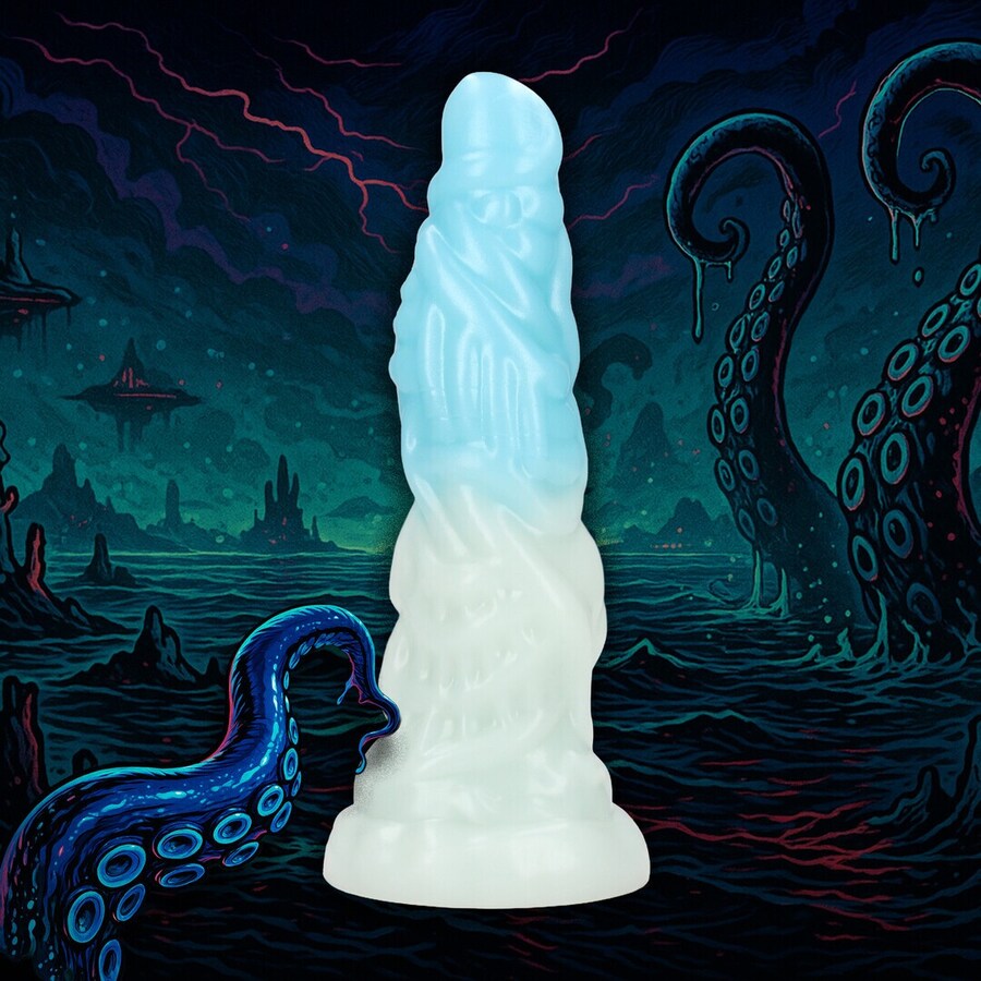GODE MONSTER EN SILICONE VEIN MASTER BLANC/BLEU OUCH!