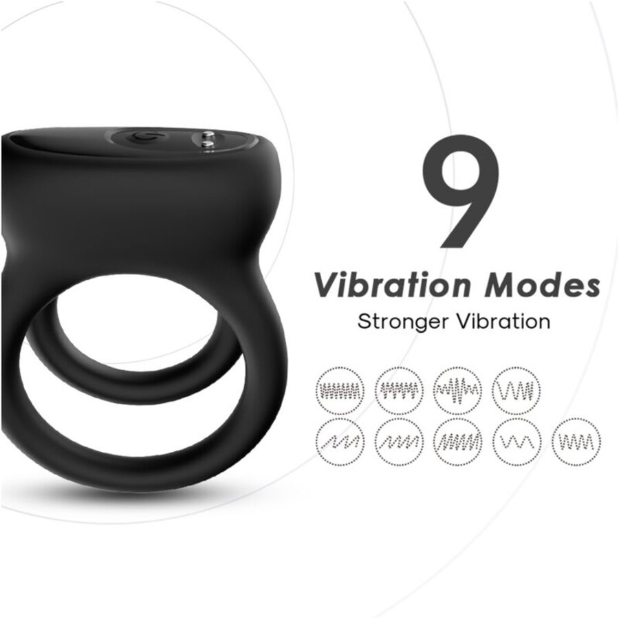 ANEL VIBRADOR DUPLO PRETO 2
