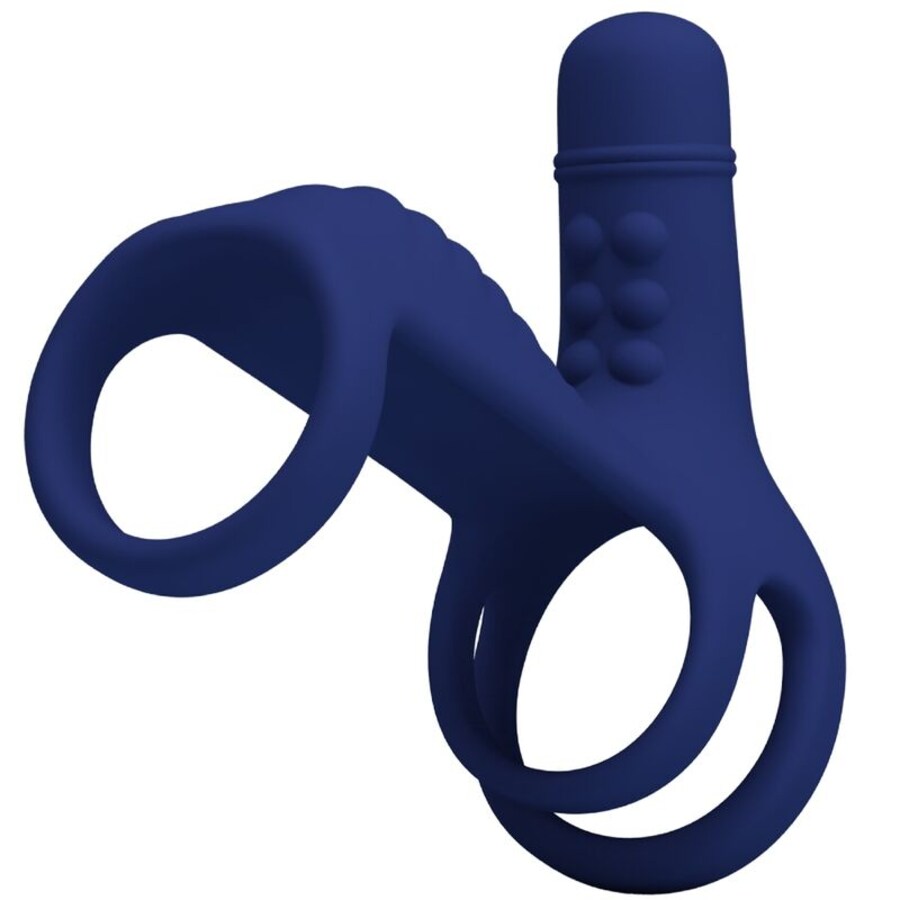 ELISH ANILLO VIBRADOR CON EXTENSIÓN AZUL