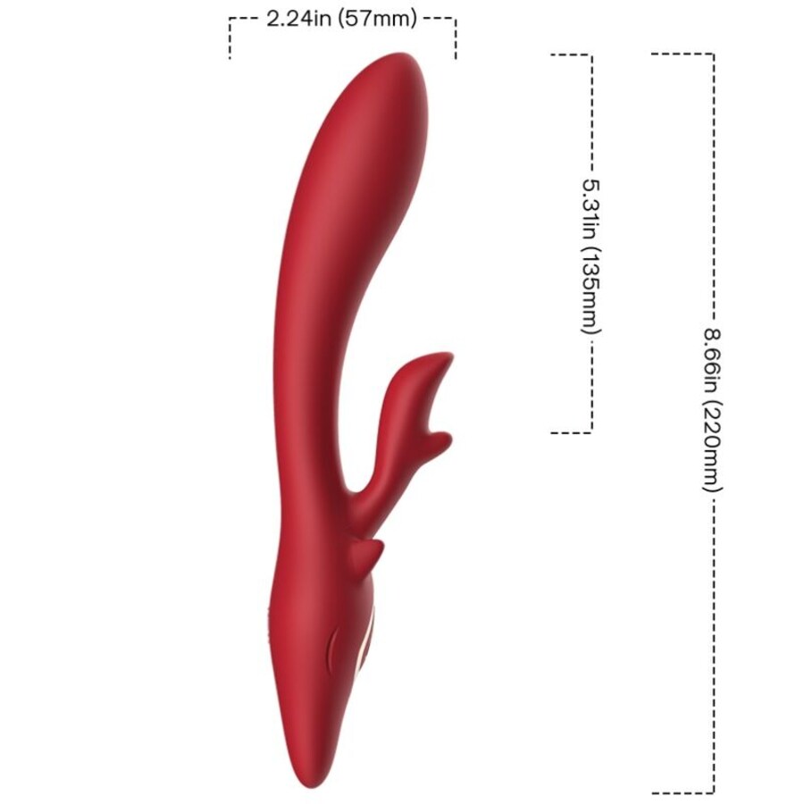 ELK VIBRADOR RABBIT CURVO VERMELHO 2