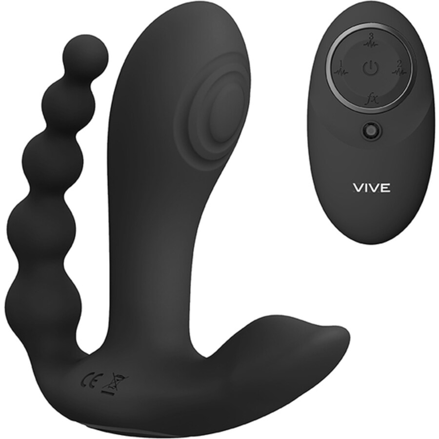 ESTIMULADOR COM DUPLA PENETRAÇÃO KATA PULSE WAVE BLACK VIVE