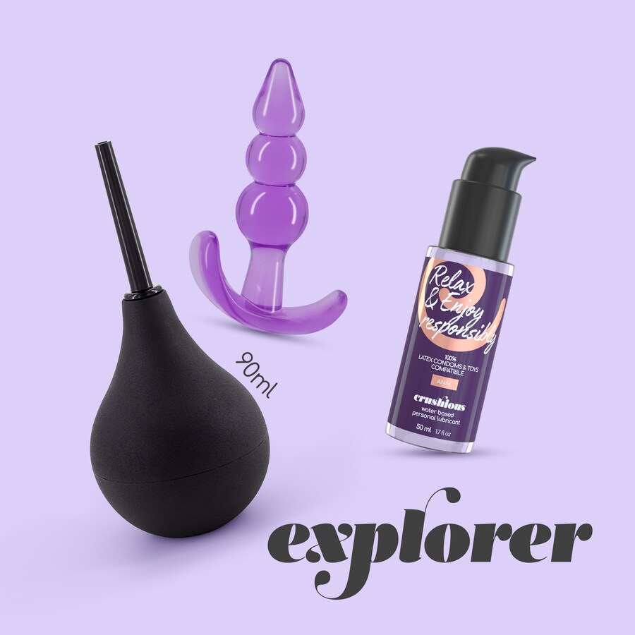 EXPLORER DUCHE ANAL 90ML COM LUBRIFICANTE ANAL 50ML E PLUG T