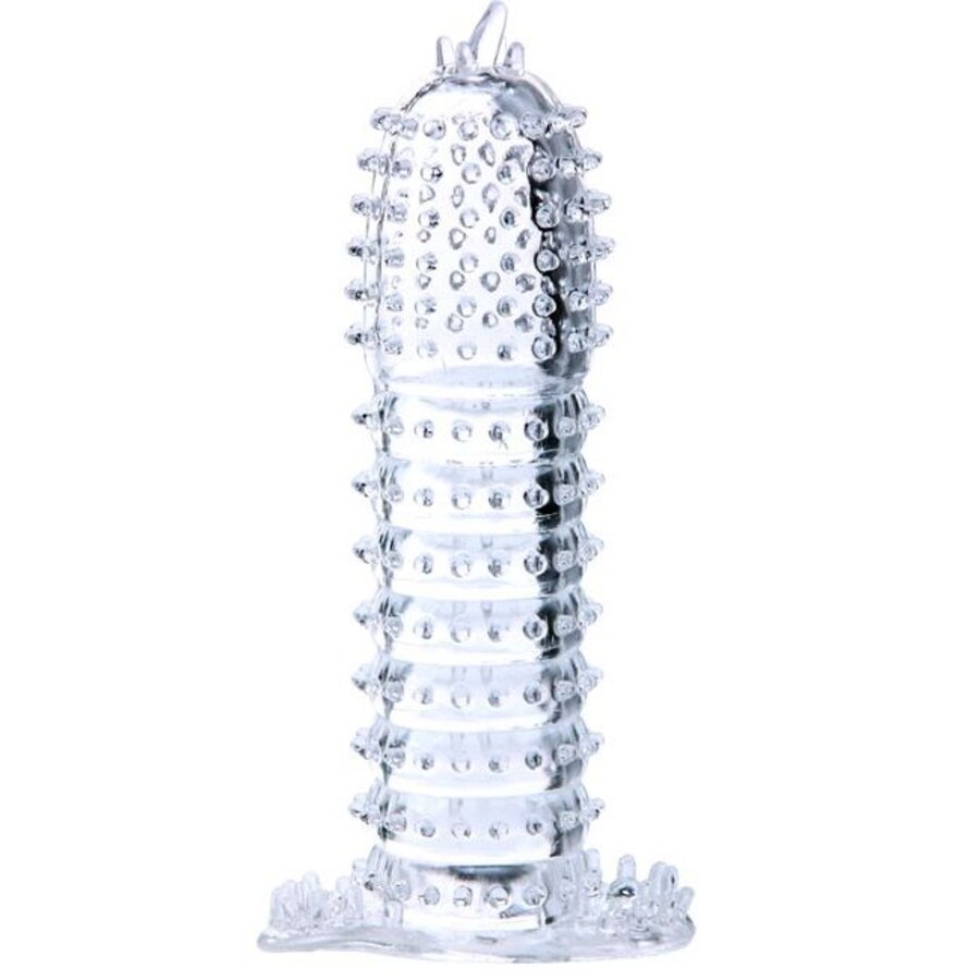 GUAINA PER PENE CON PUNTI DI STIMOLAZIONE TRASPARENTI 14 CM GUAINA PER PENE CON PUNTI DI STIMOLAZIONE TRASPARENTI 14 CM