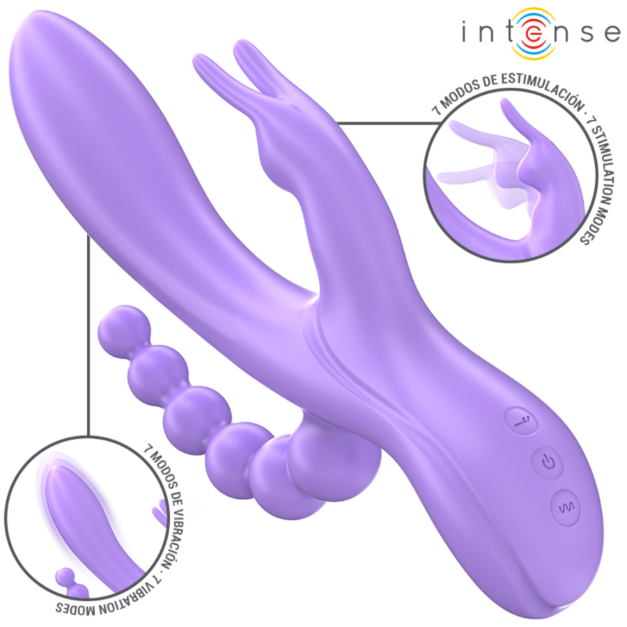INTENSE - MIKO TRIPLE VIBRATEUR LAPIN & STIMULATEUR & INTENSE - MIKO TRIPLE VIBRATEUR LAPIN & STIMULATEUR &
