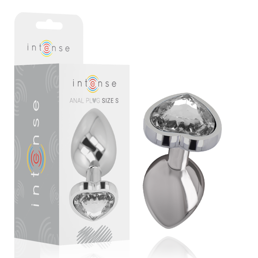 INTENSE - PLUG ANAL METAL ALUMINIO CORAZÓN BLANCO TALLA S INTENSE - PLUG ANAL METAL ALUMINIO CORAZÓN BLANCO TALLA S