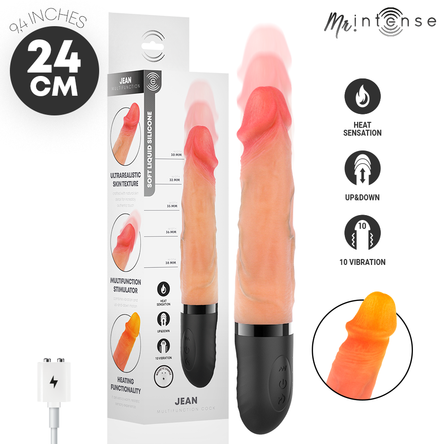 Vibromasseur réaliste avec chaleur intégrée et mouvement de va-et-vient