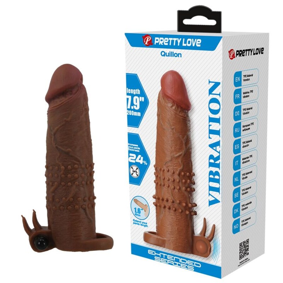 Guaina vibrante per pene con texture stimolante Guaina vibrante per pene con texture stimolante