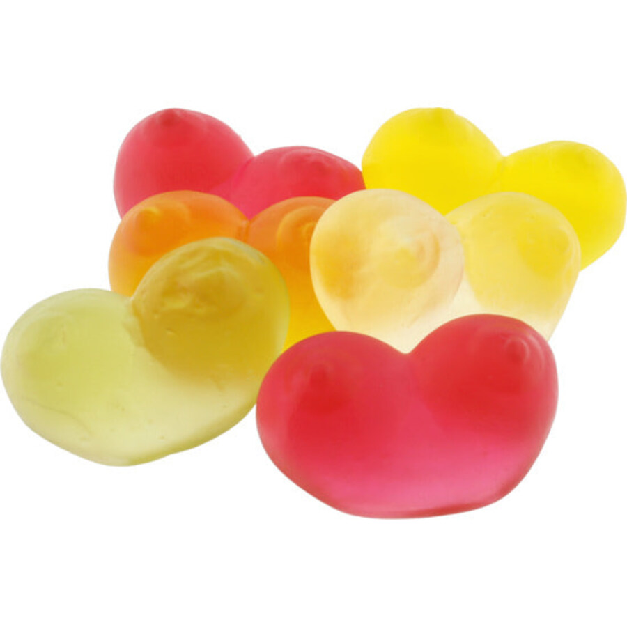 Caramelos masticables con forma de pechos Caramelos masticables con forma de pechos