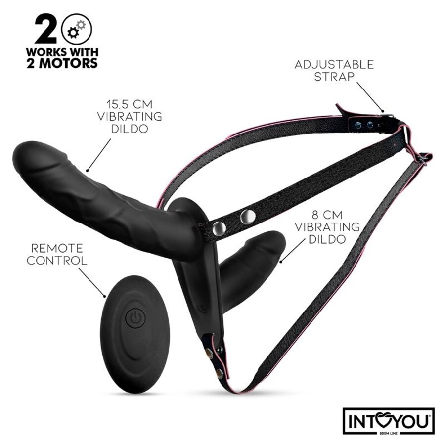 Jordan Double Vibrating Dildo Harness with Remote Control nº