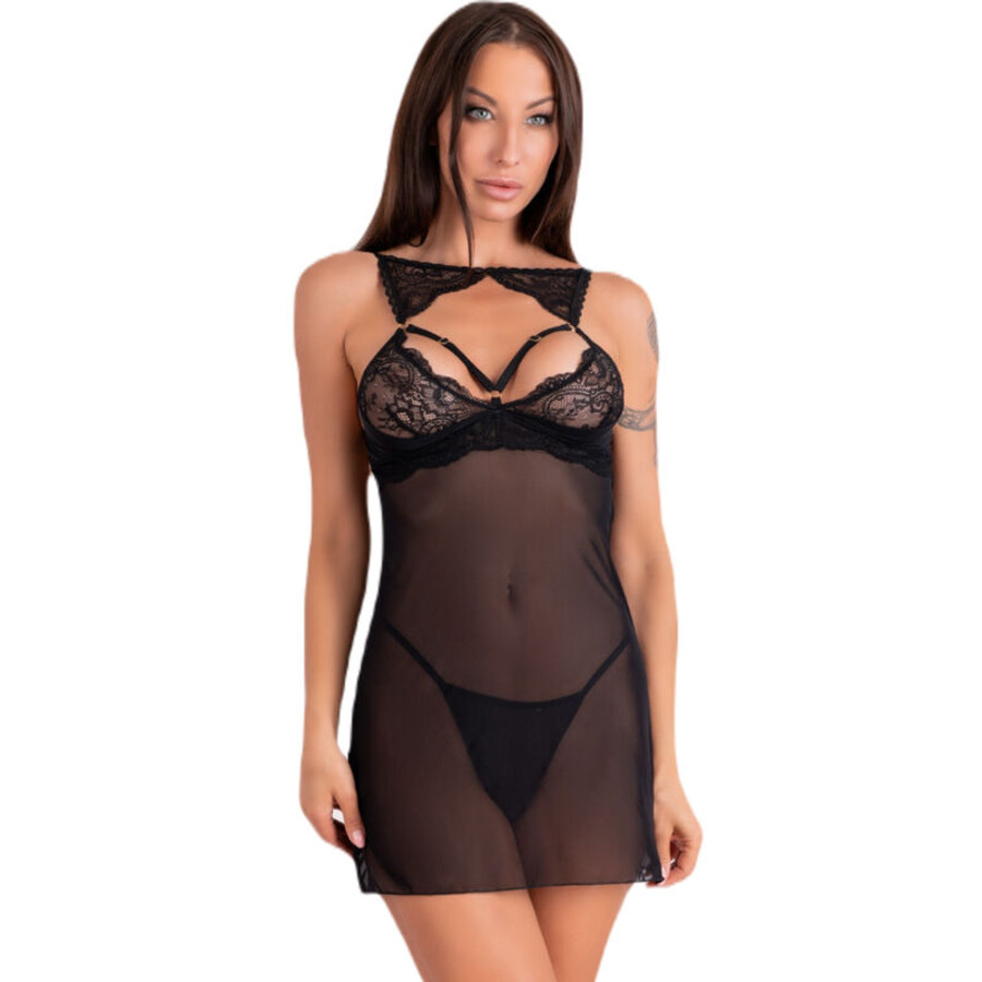 KROLINA LC 90734 CHEMISE + STRING NOIR S/M KROLINA LC 90734 CHEMISE + STRING NOIR S/M