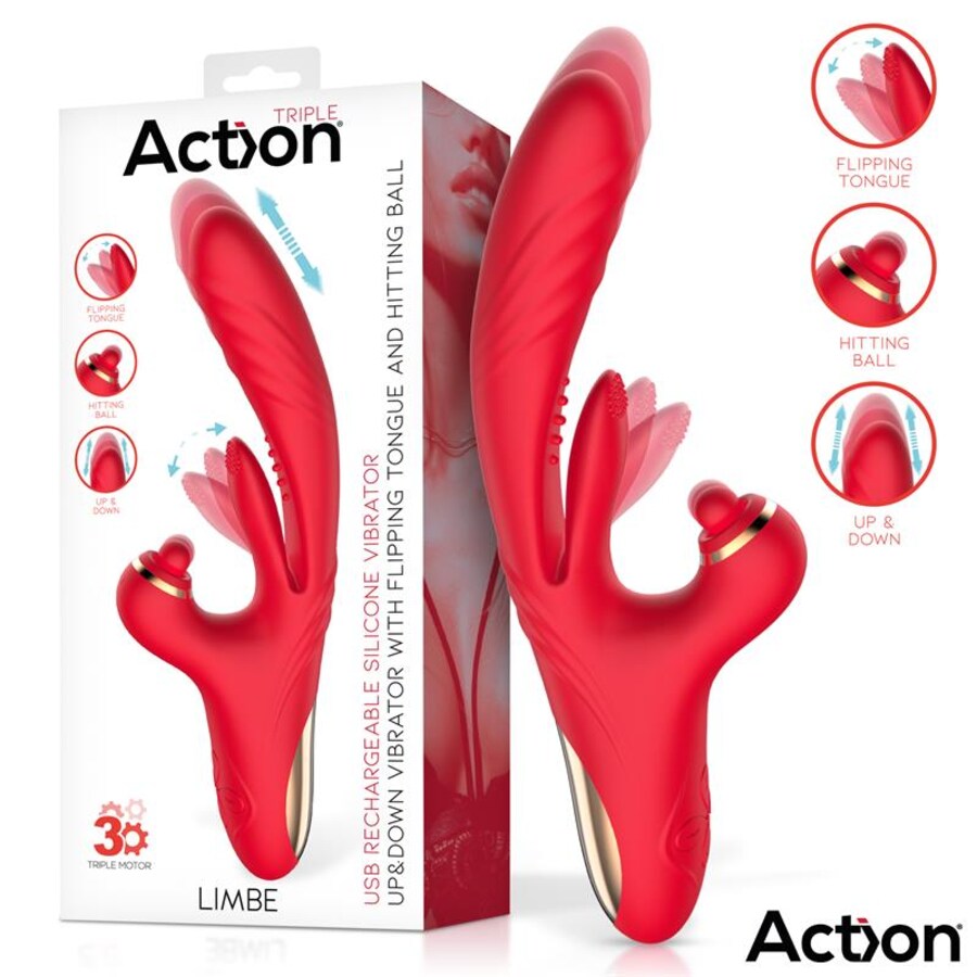 INTENSE - ROSALIA VIBRATORE MULTIFUNZIONE 3 IN 1 ROSSO