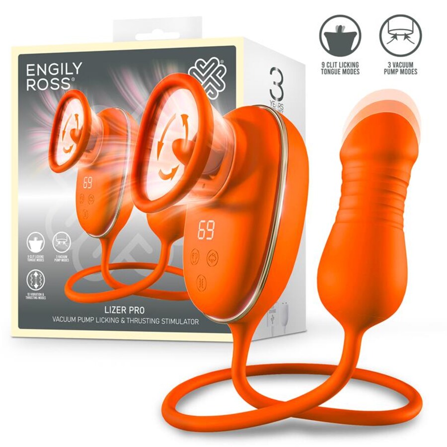 Lizer Pro Estimulador com Língua Oscilante, Bomba de Vácuo e