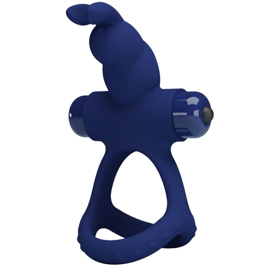 LUCHITO DOBLE ANILLO VIBRADOR RABBIT AZUL