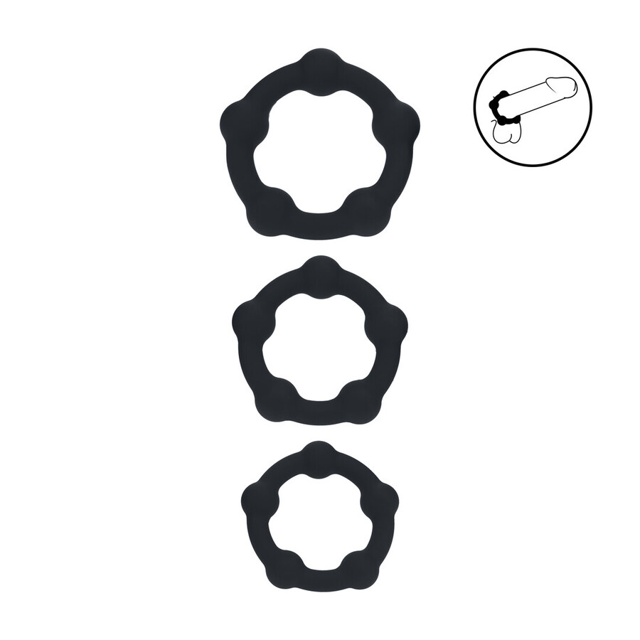 Conjunto de anillos de silicona, mejora rendimiento y placer Conjunto de anillos de silicona, mejora rendimiento y placer