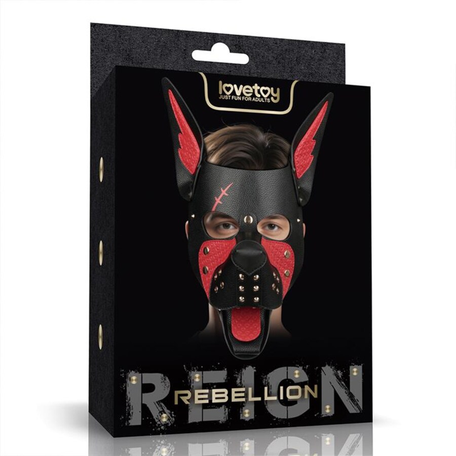 Máscara Cachorro Rebellion Reign Scarred Alpha Rojo Máscara Cachorro Rebellion Reign Scarred Alpha Rojo